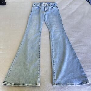 Frame Jeans Womens 28x32 Le High Flair Flare Denim Light Wash Boho